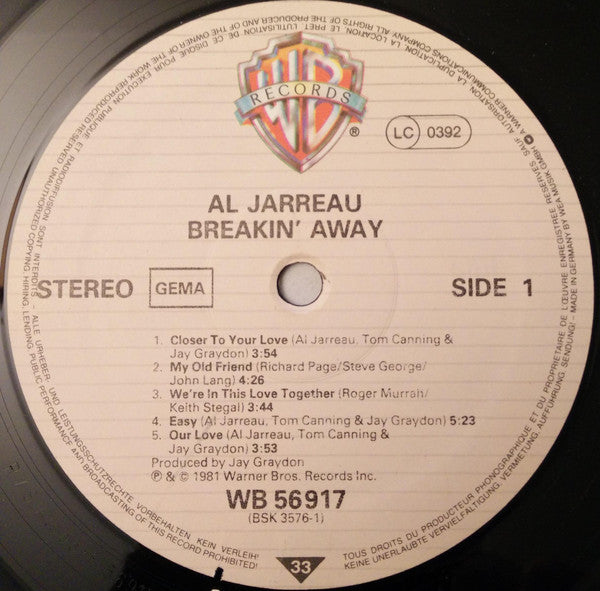 Al Jarreau : Breakin' Away (LP, Album)