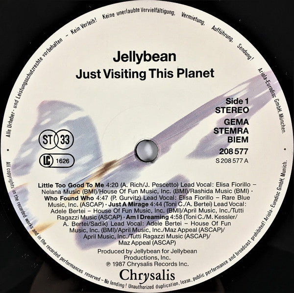 John "Jellybean" Benitez : Just Visiting This Planet (LP, Album)