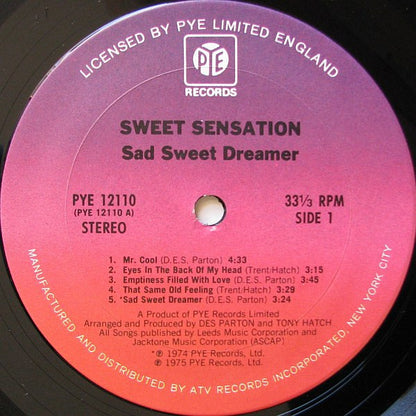 Sweet Sensation (2) : Sad Sweet Dreamer (LP, Album, San)