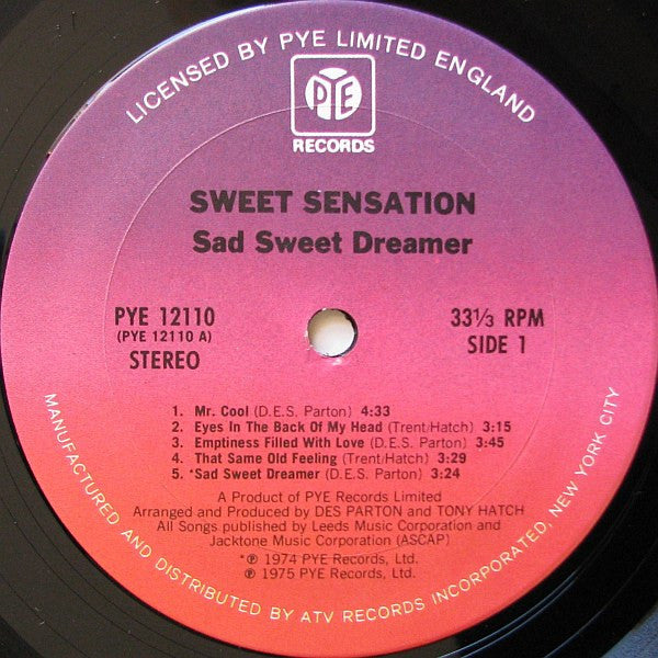 Sweet Sensation (2) : Sad Sweet Dreamer (LP, Album, San)