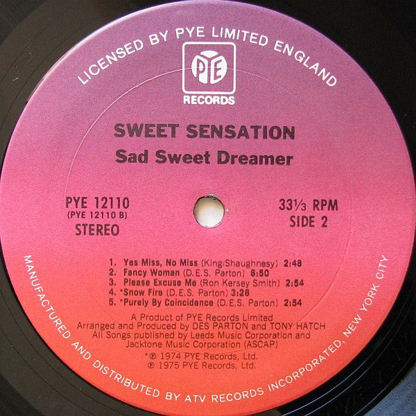 Sweet Sensation (2) : Sad Sweet Dreamer (LP, Album, San)