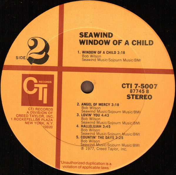 Seawind : Window Of A Child (LP, Album, Ter)