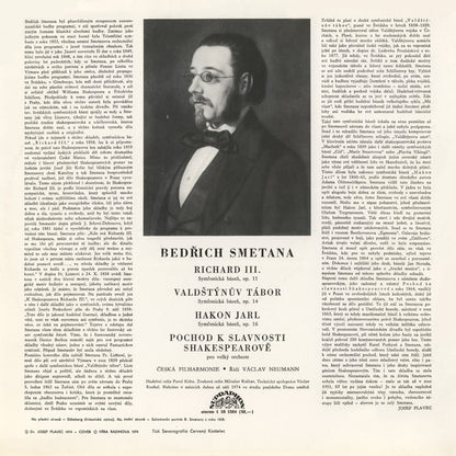 Bedřich Smetana : Švédské Symfonické Básně / Pochod K Shakespearově Slavnosti (LP, RP)