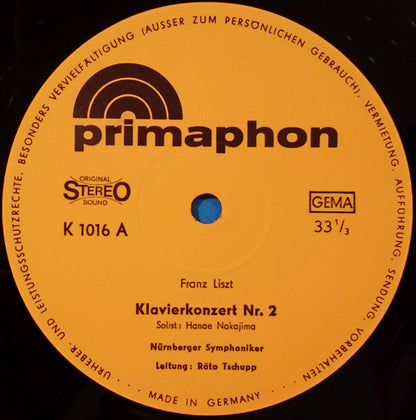 Franz Liszt , Solistin Hanae Nakajima : Klavier-Konzert Nr. 2, Symphonische Dichtung „Tasso Lamento E Trionto" (LP)