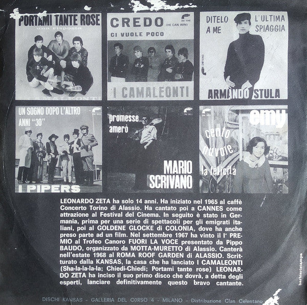 Leonardo Zeta : Cenere / Tornerò (7")