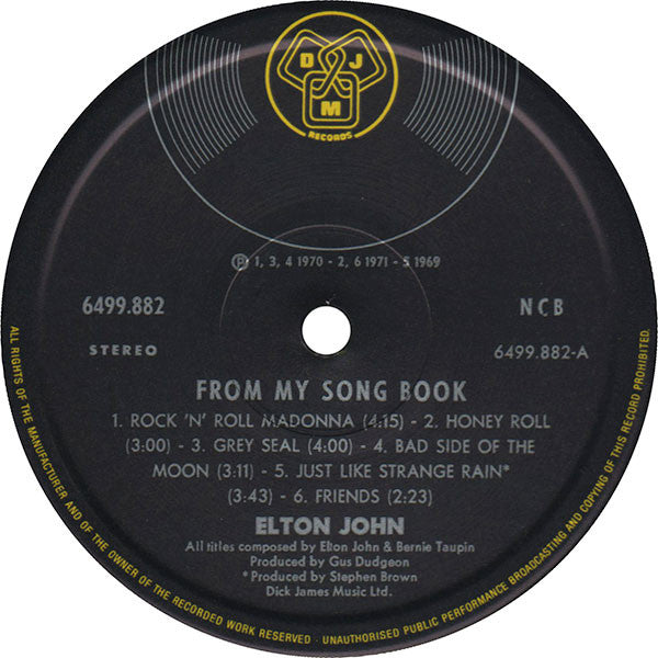 Elton John : From My Song Book (LP, Comp)