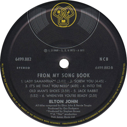 Elton John : From My Song Book (LP, Comp)