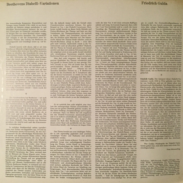 Ludwig van Beethoven - Friedrich Gulda : 33 Veränderungen Über Einen Walzer Von A. Diabelli Op. 120 ("Diabelli-Variationen") (LP, Album, RE, Gat)