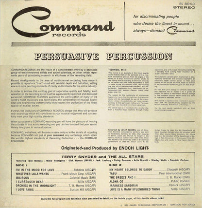 Terry Snyder And The All Stars : Persuasive Percussion (LP, Album, Gat)