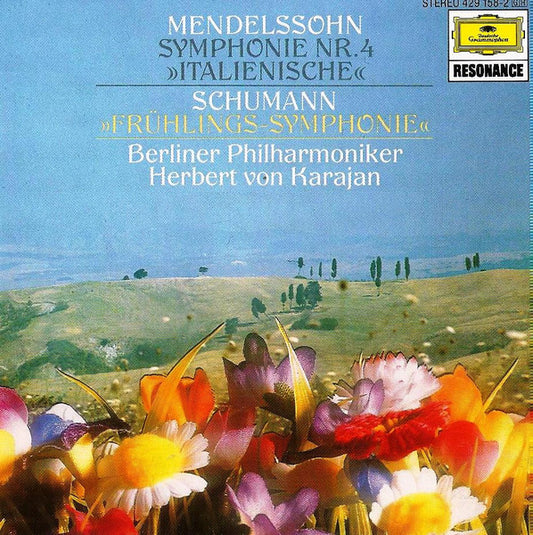 Berliner Philharmoniker, Herbert von Karajan, Felix Mendelssohn-Bartholdy, Robert Schumann : "Italian" Symphony / "Spring" Symphony (CD, Comp, RE, RM)