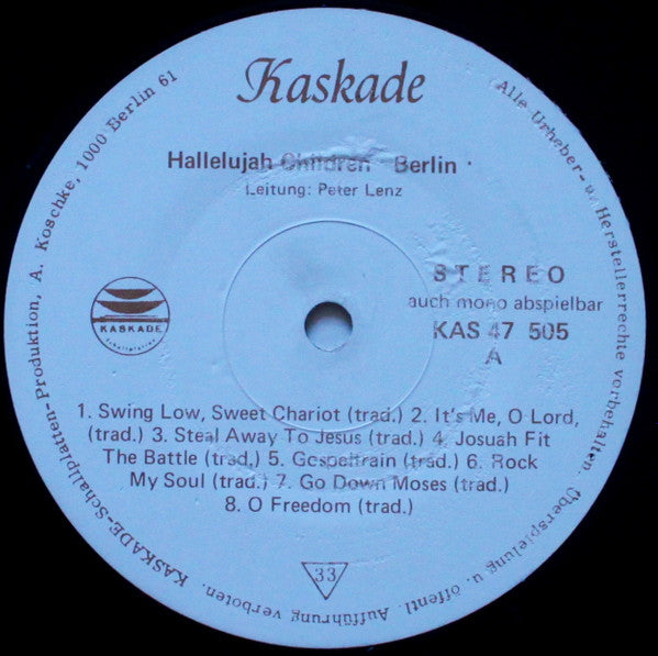 Hallelujah Children Berlin : Gospelsongs Spirituals (LP)