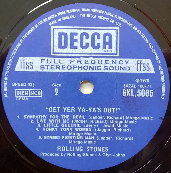 The Rolling Stones : Get Yer Ya-Ya's Out! - The Rolling Stones In Concert (LP, Album, RE)