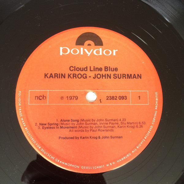 Karin Krog & John Surman : Cloud Line Blue (LP)