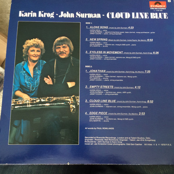 Karin Krog & John Surman : Cloud Line Blue (LP)