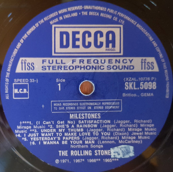 The Rolling Stones : Milestones (LP, Album, Comp)