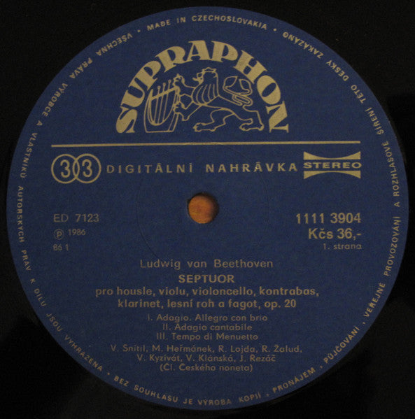 Ludwig van Beethoven, Czech Nonet : Septet (LP)