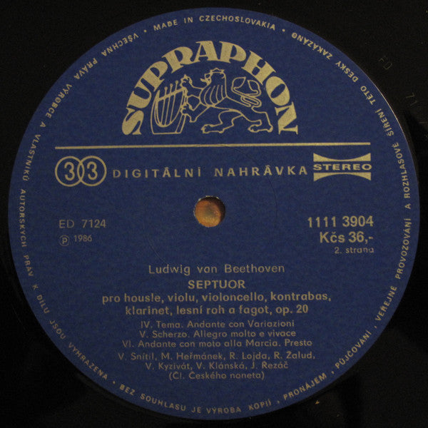 Ludwig van Beethoven, Czech Nonet : Septet (LP)
