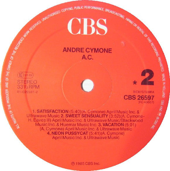 André Cymone : A.C. (LP, Album)