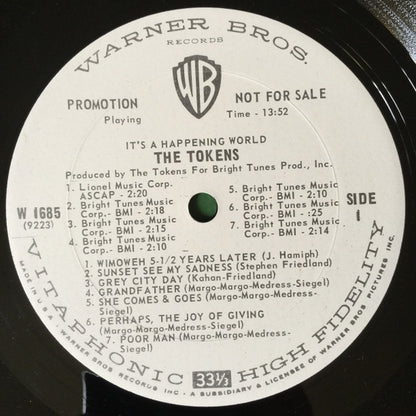 The Tokens : It's A Happening World (LP, Mono, Promo)