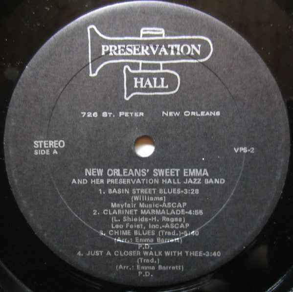 Sweet Emma And Her Preservation Hall Jazz Band : New Orleans' Sweet Emma And Her Preservation Hall Jazz Band (LP, Album, RE)