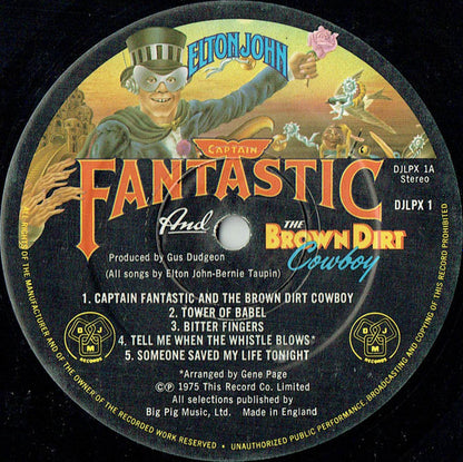 Elton John : Captain Fantastic And The Brown Dirt Cowboy (LP, Album, Gat)