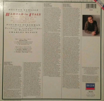 Hector Berlioz, Pinchas Zukerman, Charles Dutoit, Orchestre symphonique de Montréal : Harold In Italy (LP)