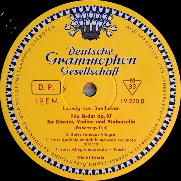 Ludwig Van Beethoven / Joseph Haydn, Trio Di Trieste : Klaviertrio B-Dur (Erzherzogs-Trio) / Klaviertrio Nr. 4 E-Dur   (LP, Mono)