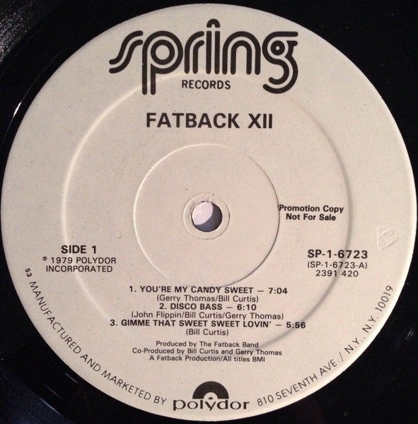 The Fatback Band : Fatback XII (LP, Album, Promo, 53 )