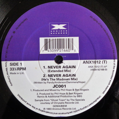 JC-001 : Never Again (12", Car)