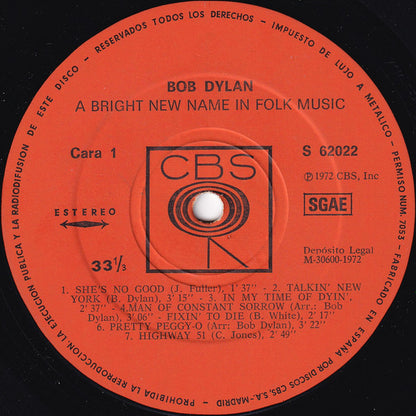 Bob Dylan : Bob Dylan (LP, Album, RE)