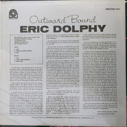 Eric Dolphy : Outward Bound (LP, Album, RE, RP)