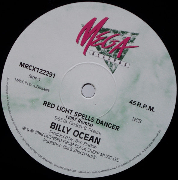 Billy Ocean : Red Light 1987 Remix (12")