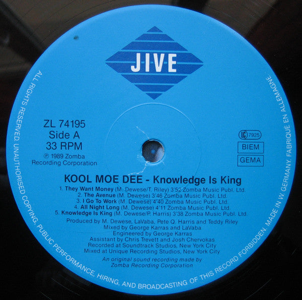 Kool Moe Dee : Knowledge Is King (LP, Album)