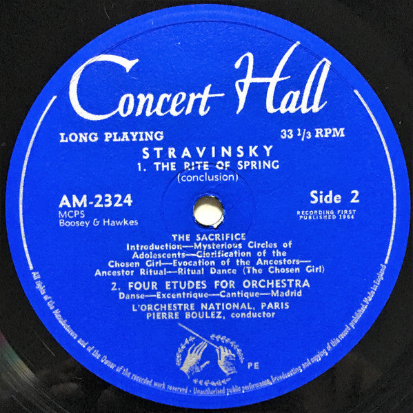 Igor Stravinsky, Orchestre National De France | Pierre Boulez : The Rite Of Spring / Four Etude For Orchestra (LP, Mono)