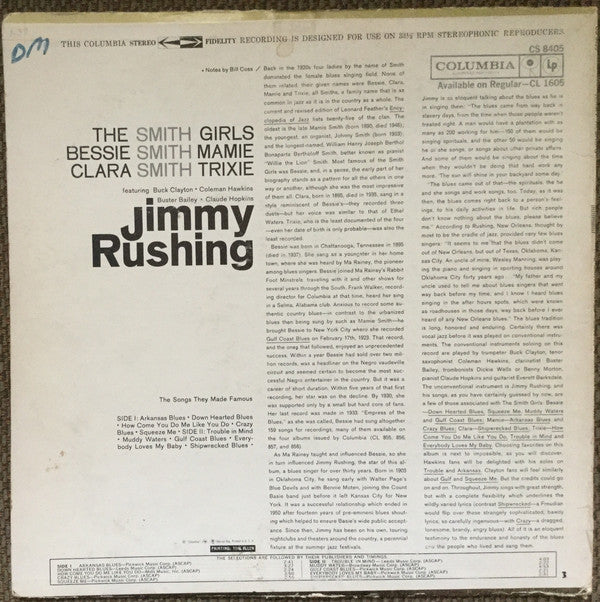 Jimmy Rushing And The Smith Girls : Bessie - Clara - Mamie & Trixie (The Songs They Made Famous) (LP, Album)