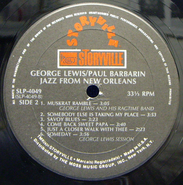 George Lewis' Ragtime Band, Paul Barbarin And His Jazz Band : Jazz From New Orleans (LP, Comp, RE)