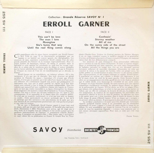 Erroll Garner : Erroll Garner (10", Comp)