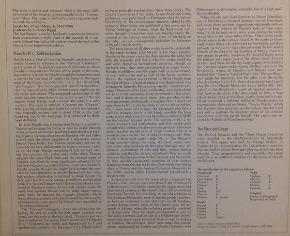 E. Power Biggs, Wolfgang Amadeus Mozart, Joseph Haydn, Columbia Symphony Orchestra, Zoltan Rozsnyai : Mozart: The 17 Festival Sonatas / Haydn: The 3 Organ Concertos (2xLP, Comp, Gat)