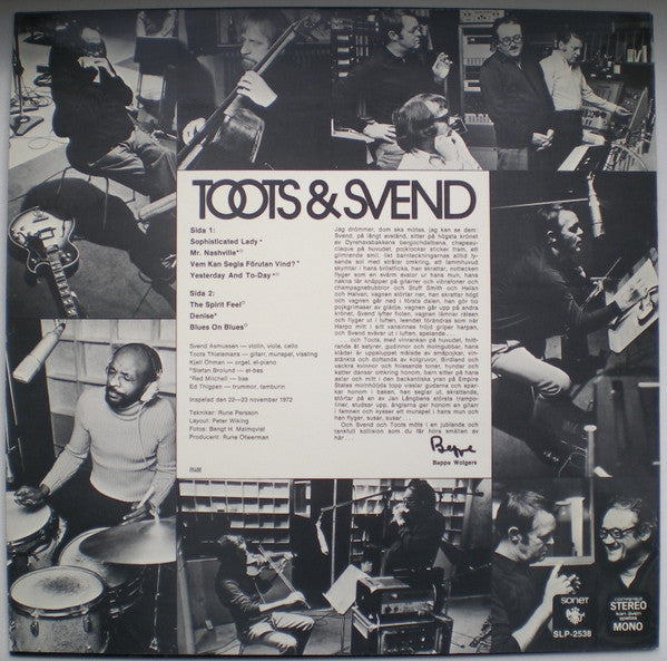 Toots Thielemans & Svend Asmussen : Toots & Svend (LP, Album, Mono)