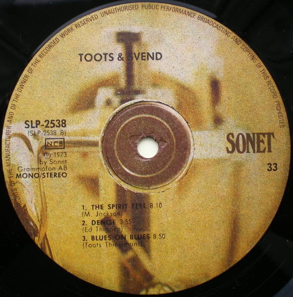 Toots Thielemans & Svend Asmussen : Toots & Svend (LP, Album, Mono)