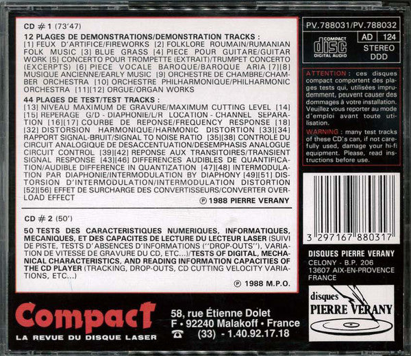 Various : Digital Test - 106 Plages De Demonstration Et Tests Numeriques / 106 Digital Tests & Demonstration Tracks (2xCD, Comp, Ltd, S/Edition)
