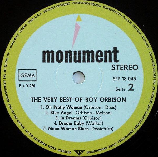 Roy Orbison : The Very Best Of Roy Orbison (LP, Comp)