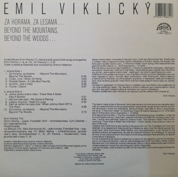 Emil Viklický : Za Horama, Za Lesama... = Beyond The Mountains, Beyond The Woods...  (LP, Album)