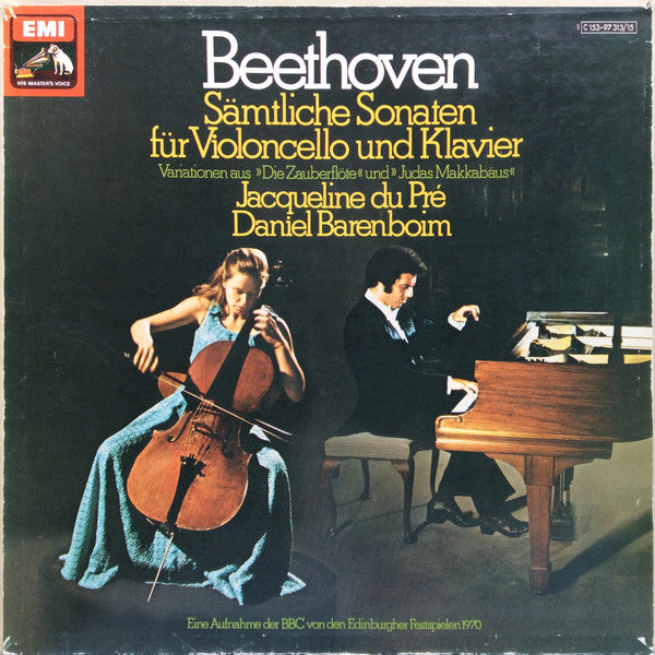 Ludwig van Beethoven, Jacqueline Du Pré, Daniel Barenboim : Sämtliche Sonaten Für Violoncello Und Klavier (3xLP + Box)