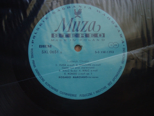 Rosario Marciano - Frédéric Chopin : Chopin Piano Recital (LP, Album)