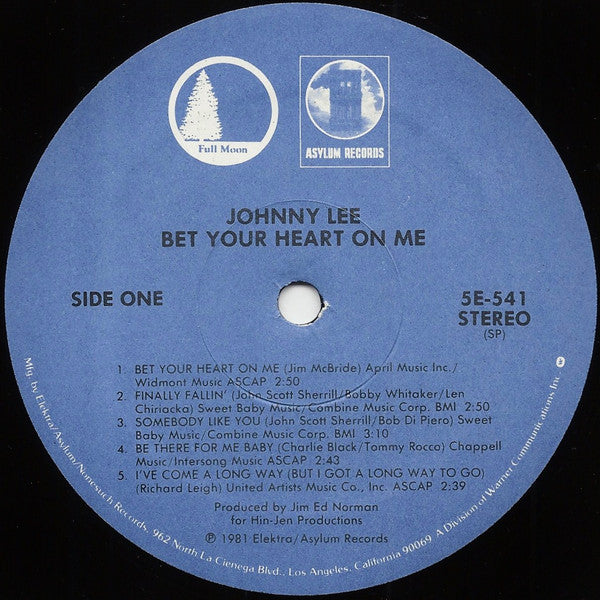 Johnny Lee (3) : Bet Your Heart On Me (LP, Album)