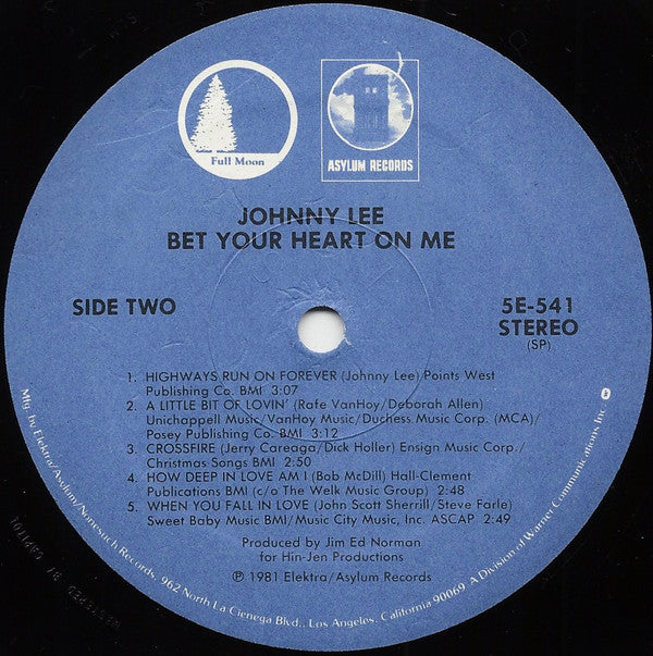 Johnny Lee (3) : Bet Your Heart On Me (LP, Album)