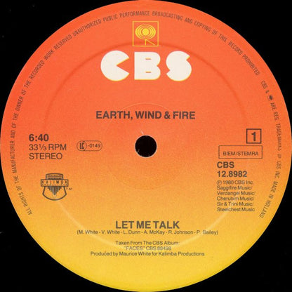 Earth, Wind & Fire : Let Me Talk (12", Maxi)