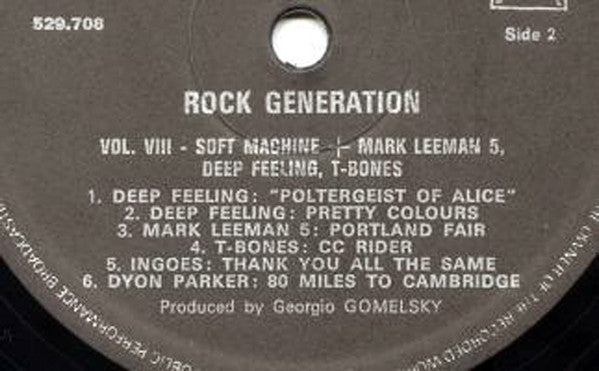 Soft Machine + The Mark Leeman Five, Davy Graham : Rock Generation Vol. 8 - Soft Machine + Mark Leeman 52, Deep Feeling, T-Bones (LP)