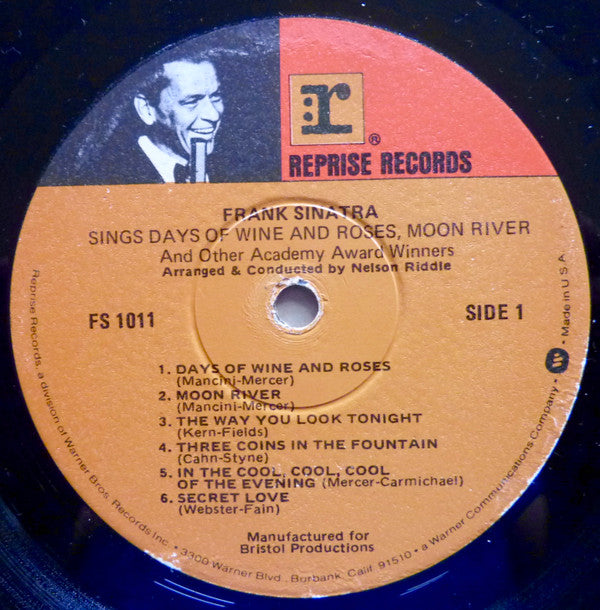 Frank Sinatra : Sings Days Of Wine And Roses, Moon River, And Other Academy Award Winners (LP, Album, RP)